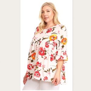 🌷PLUS floral babydoll tunic🌷